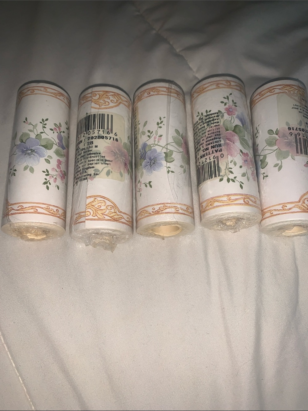 adidas Floral Wallpaper Border Trim Roll - White, Pink, Purple